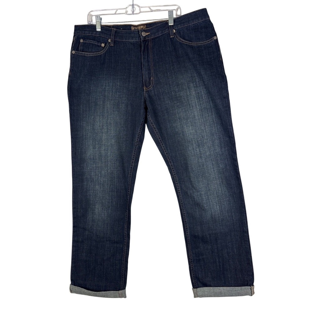 Pronto Uomo Blue Label Mens Dark Wash Straight Leg Denim Jeans 40x34 Indigo